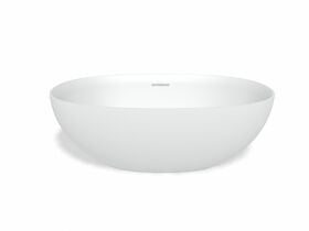 Kado Lussi Cast Solid Surface Thin Edge Vessel Basin with Plug &amp; Waste 500mm White