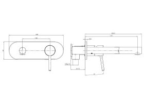 Mizu Drift MK2 Wall Bath Mixer Tap Set 200mm Matte Black