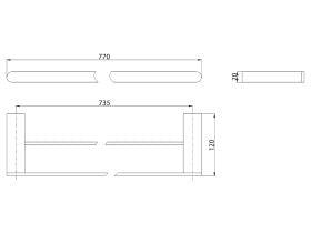 Mizu Soothe Double Towel Rail 750mm Chrome