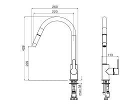 Mizu Soothe Sink Mixer Tap with Pullout Spray Chrome (4 Star)