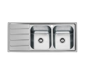 Posh Solus MK3 Double Bowl Inset Sink, 1 Taphole, Right Hand Bowl Stainless Steel